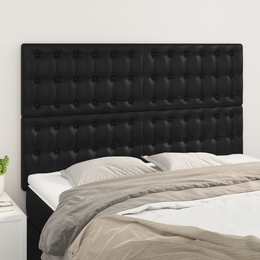 Têtes de lit 4 pcs Noir 72x5x78/88 cm Similicuir - XIOS