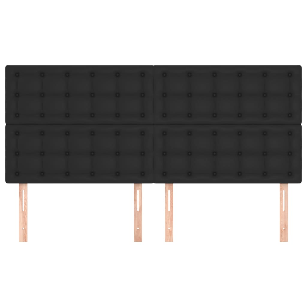 Têtes de lit 4 pcs Noir 90x5x78/88 cm Similicuir - XIOS