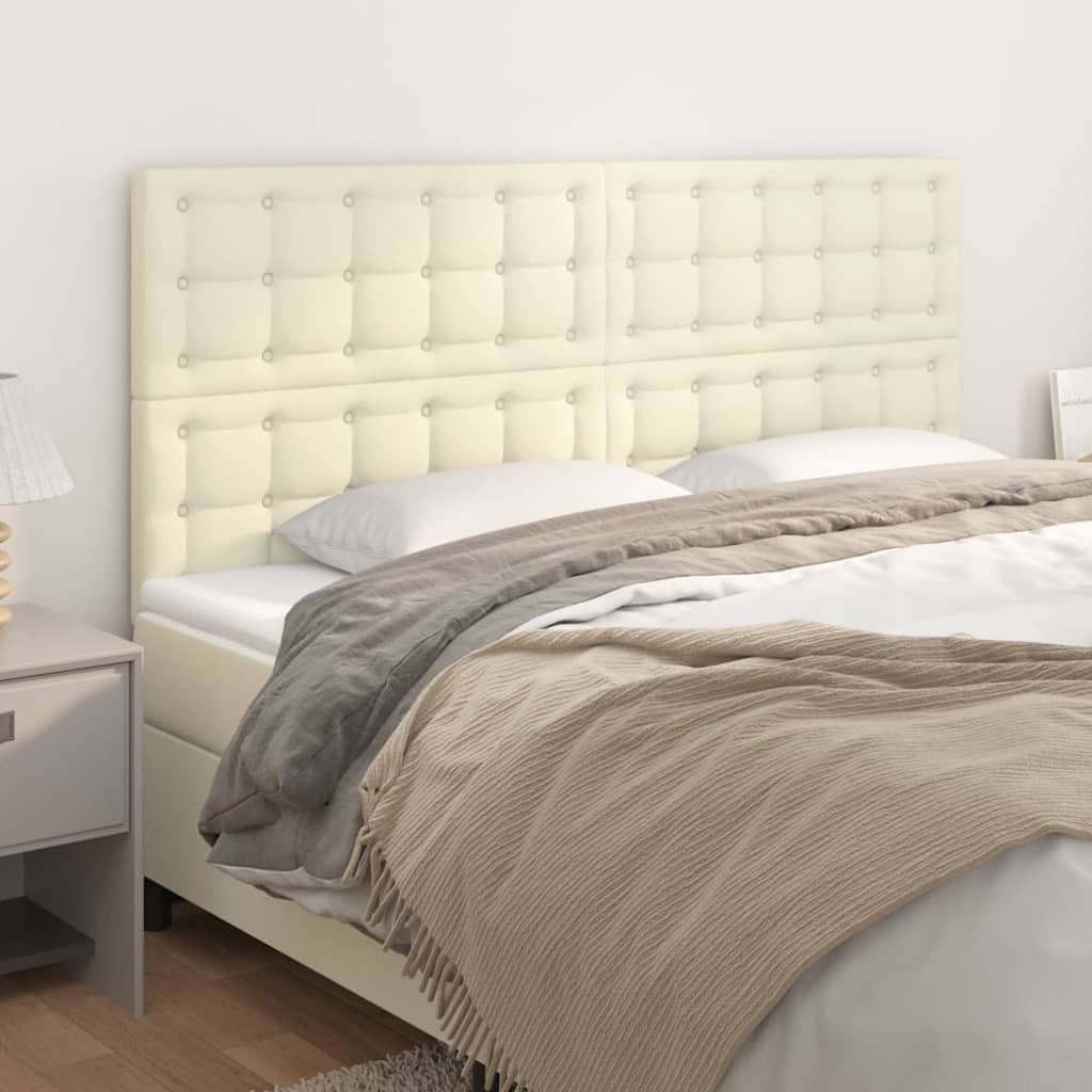 Tête de lit Crème 200x5x118/128 cm Similicuir - XIOS