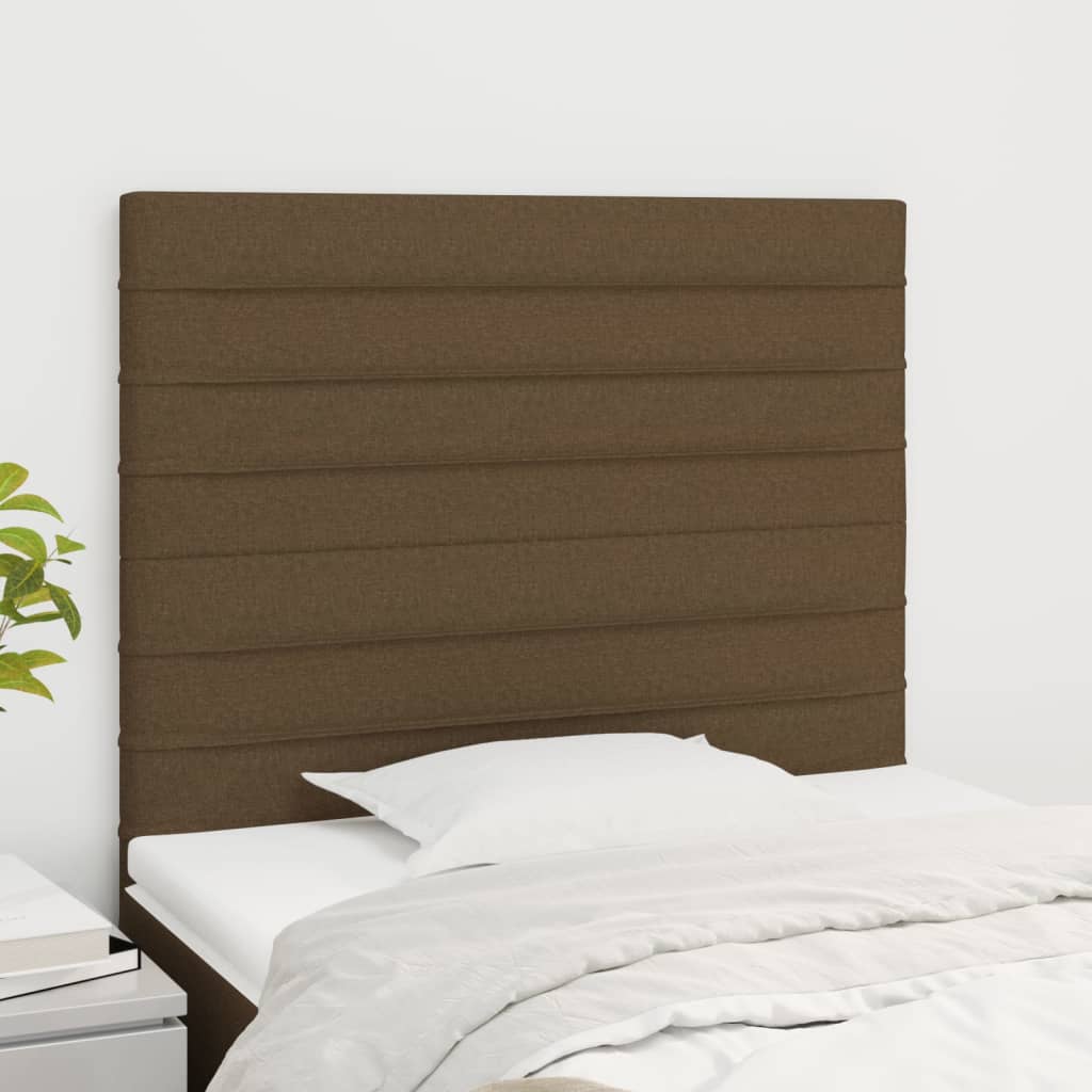 Tête de lit marron foncé 100x5x118/128 cm Tissu - XIOS