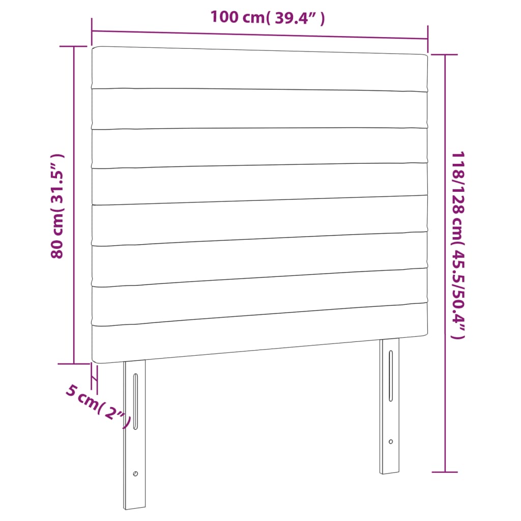 Tête de lit Taupe 100x5x118/128 cm Tissu - XIOS