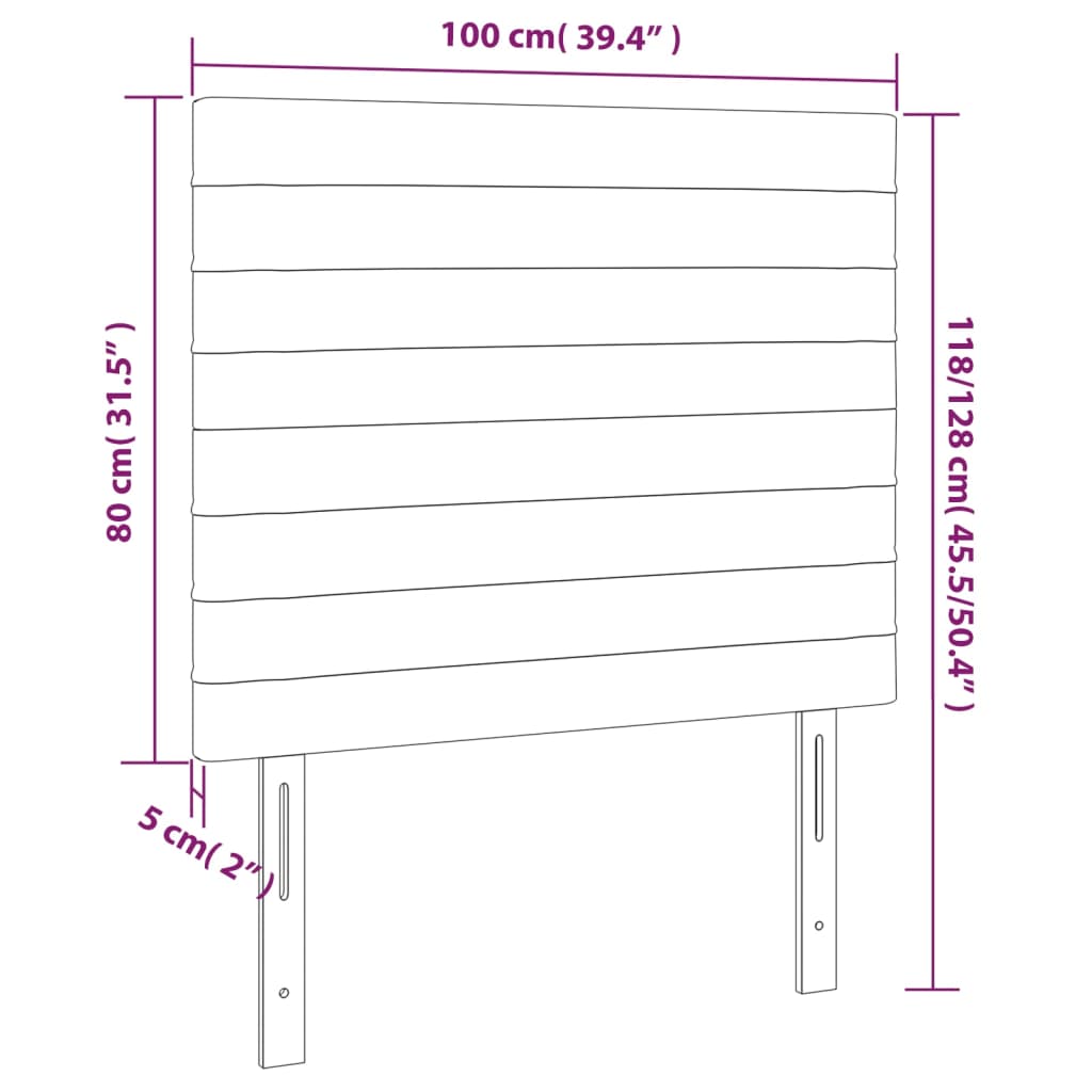 Têtes de lit 2 pcs Crème 100x5x78/88 cm Tissu - XIOS