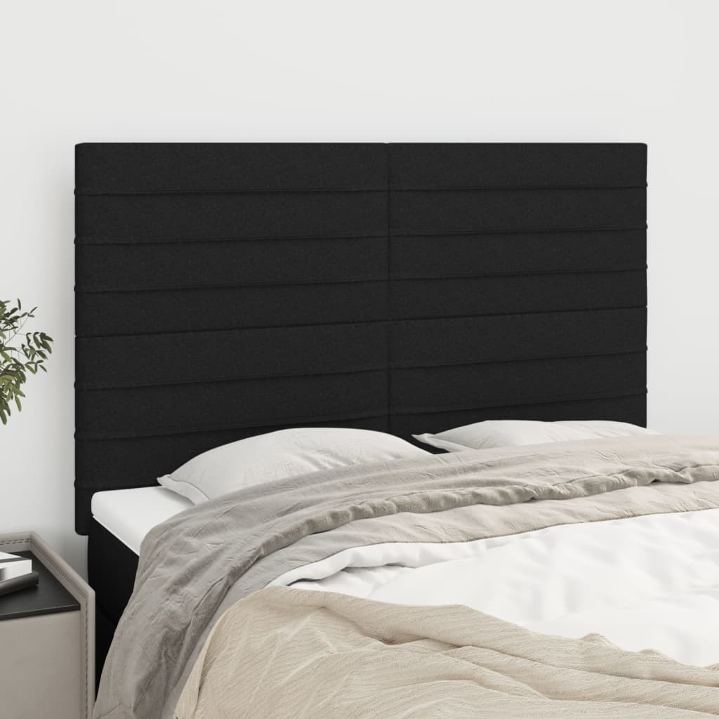 Têtes de lit 4 pcs Noir 72x5x78/88 cm Tissu - XIOS