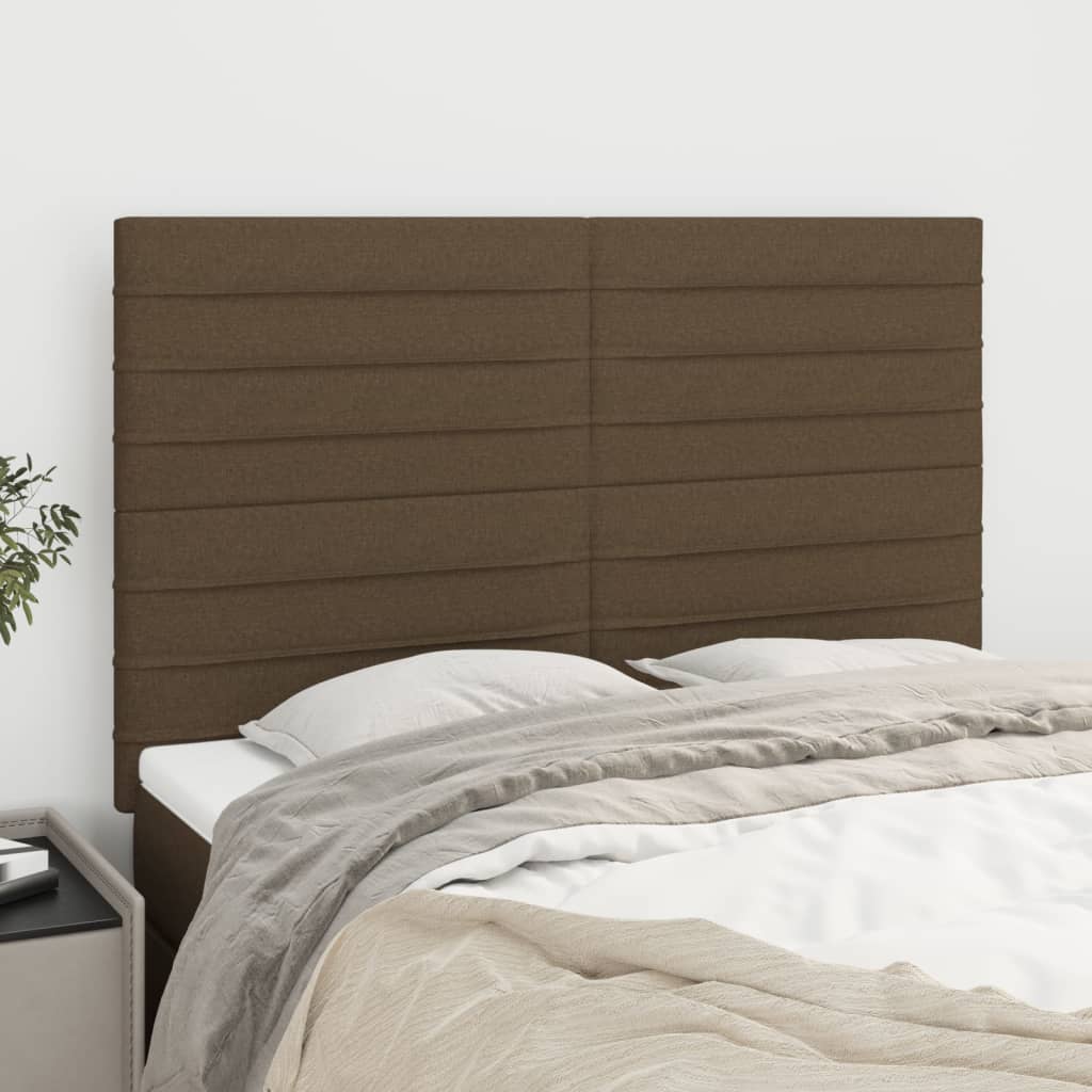Têtes de lit 4 pcs Marron foncé 72x5x78/88 cm Tissu - XIOS