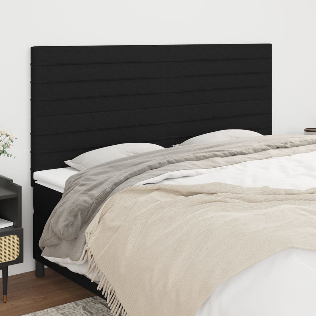 Têtes de lit 4 pcs Noir 90x5x78/88 cm Tissu - XIOS