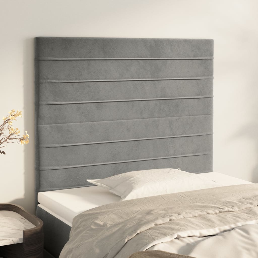 Tête de lit Gris clair 80x5x118/128 cm Velours - XIOS