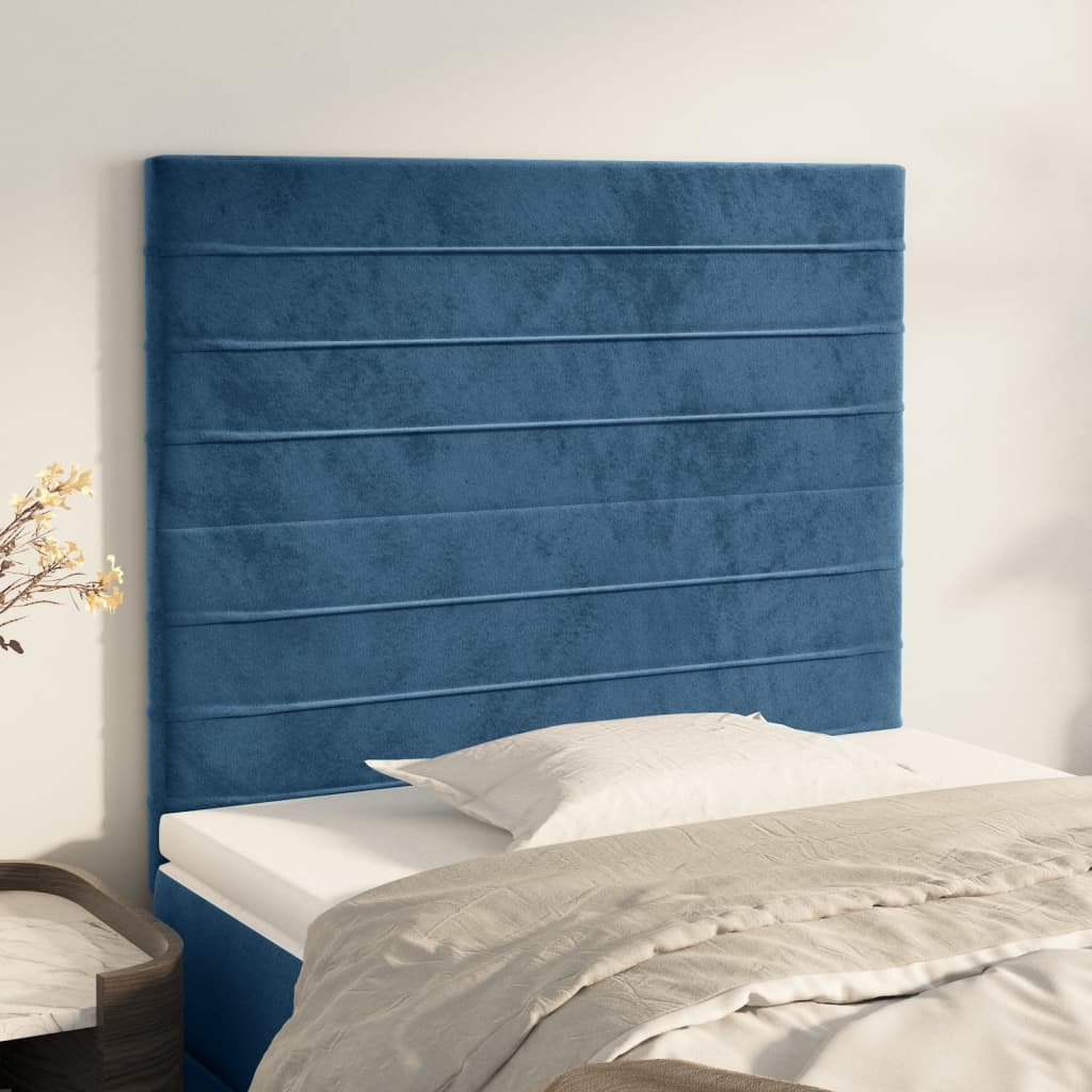 Têtes de lit 2 pcs Bleu foncé 80x5x78/88 cm Velours - XIOS