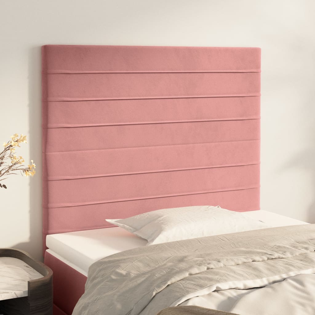 Têtes de lit 2 pcs Rose 80x5x78/88 cm Velours - XIOS