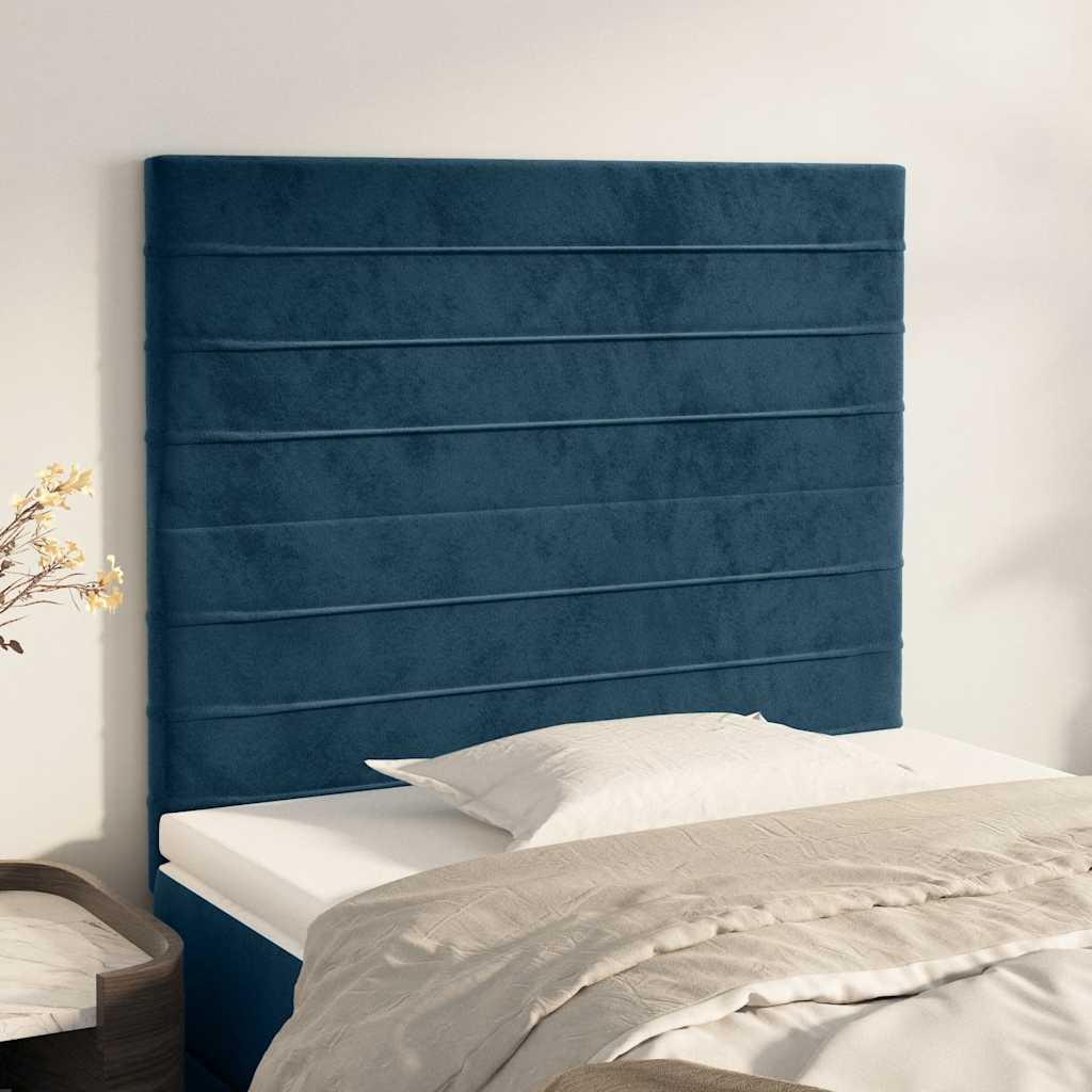 Tête de lit Bleu foncé 90x5x118/128 cm Velours - XIOS