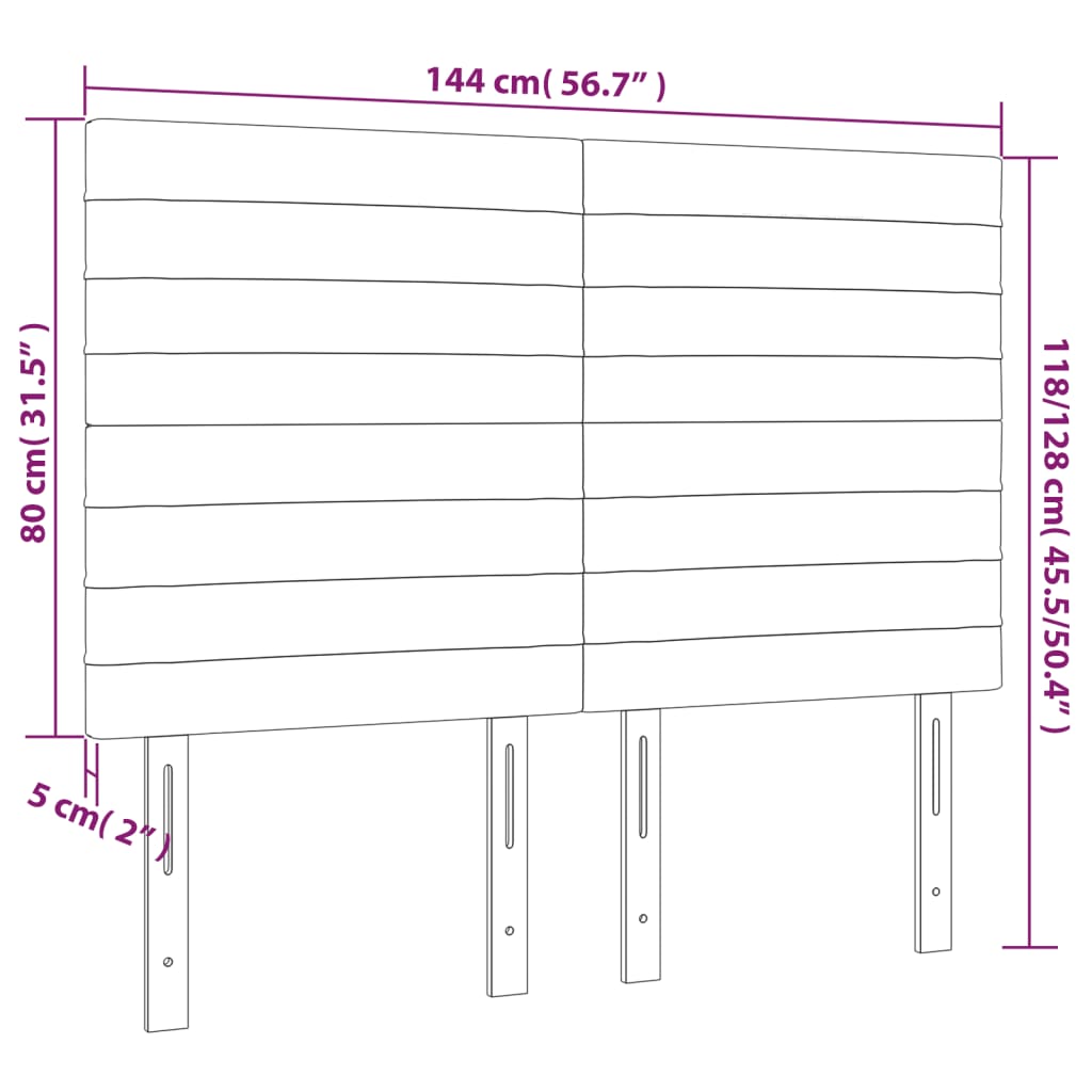 Tête de lit Noir 144x5x118/128 cm Velours - XIOS