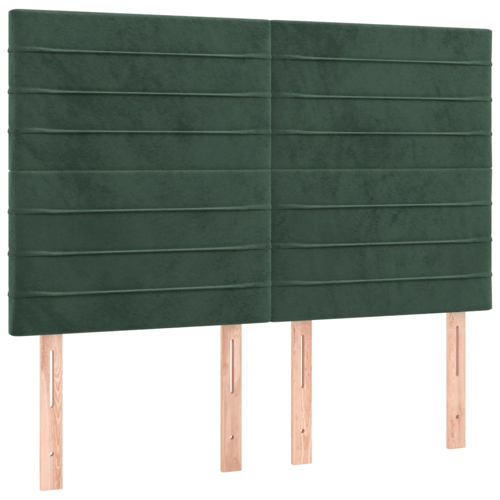 Têtes de lit 4 pcs Vert foncé 72x5x78/88 cm Velours - XIOS