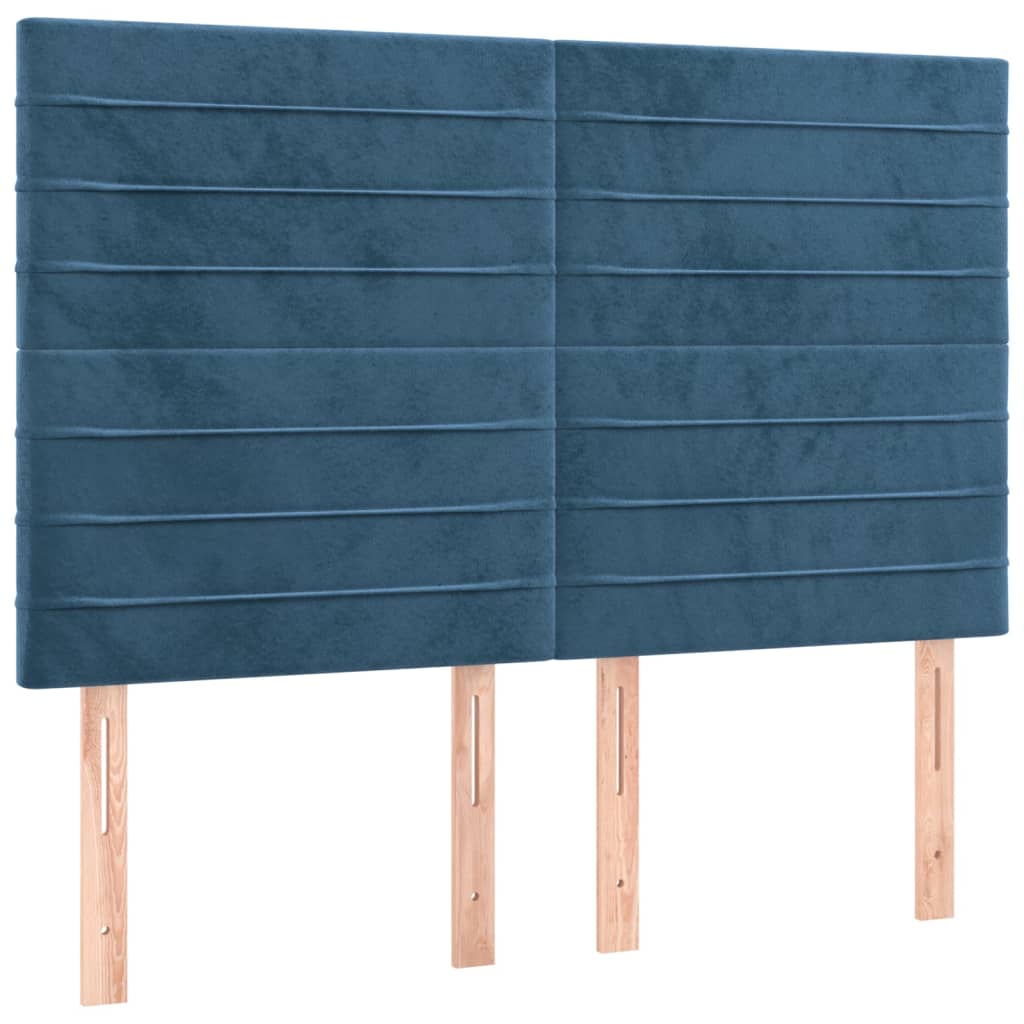 Têtes de lit 4 pcs Bleu foncé 72x5x78/88 cm Velours - XIOS