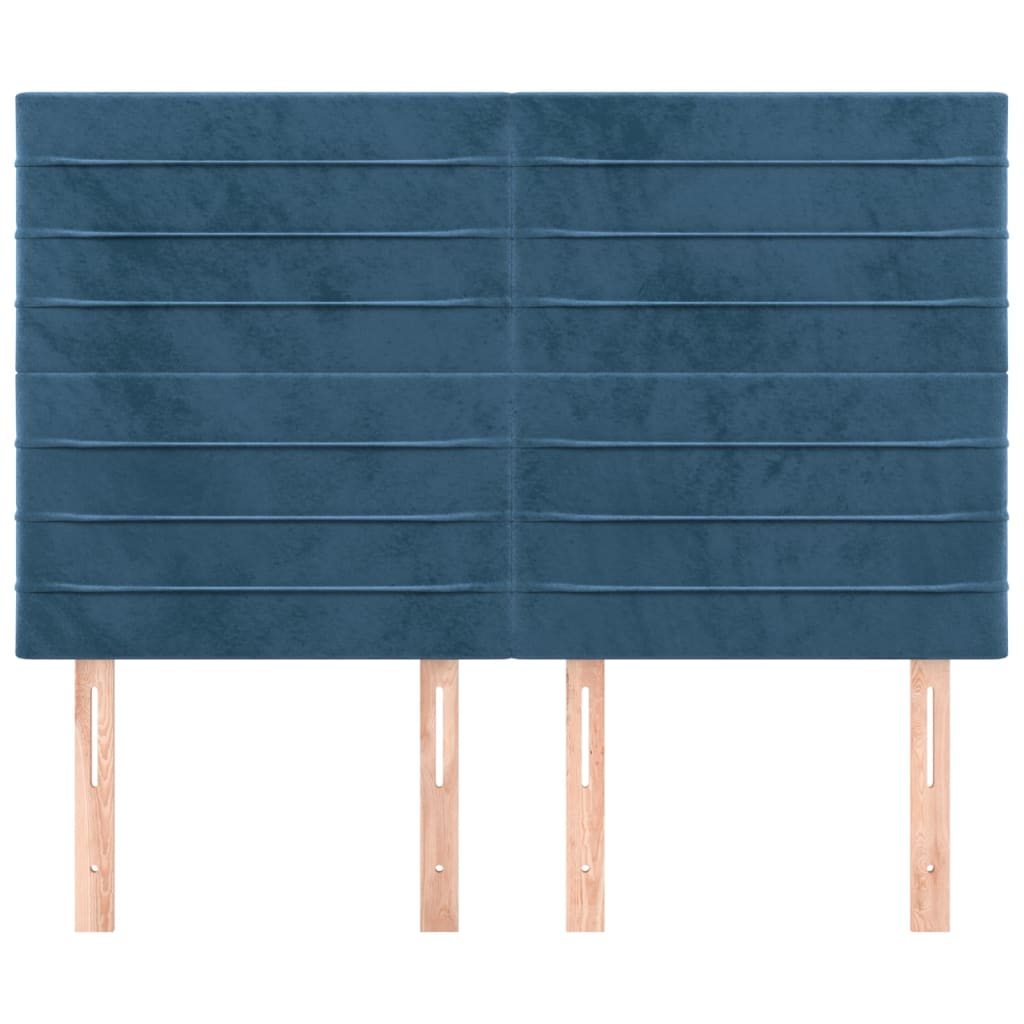 Têtes de lit 4 pcs Bleu foncé 72x5x78/88 cm Velours - XIOS