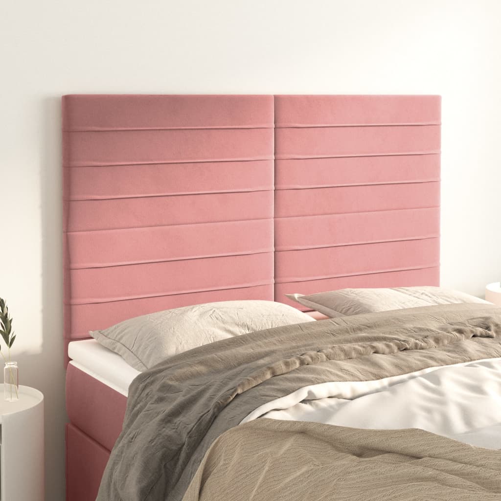 Têtes de lit 4 pcs Rose 72x5x78/88 cm Velours - XIOS