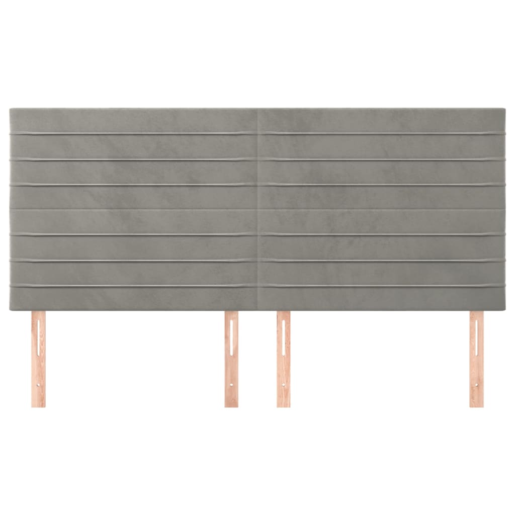 Têtes de lit 4 pcs Gris clair 80x5x78/88 cm Velours - XIOS