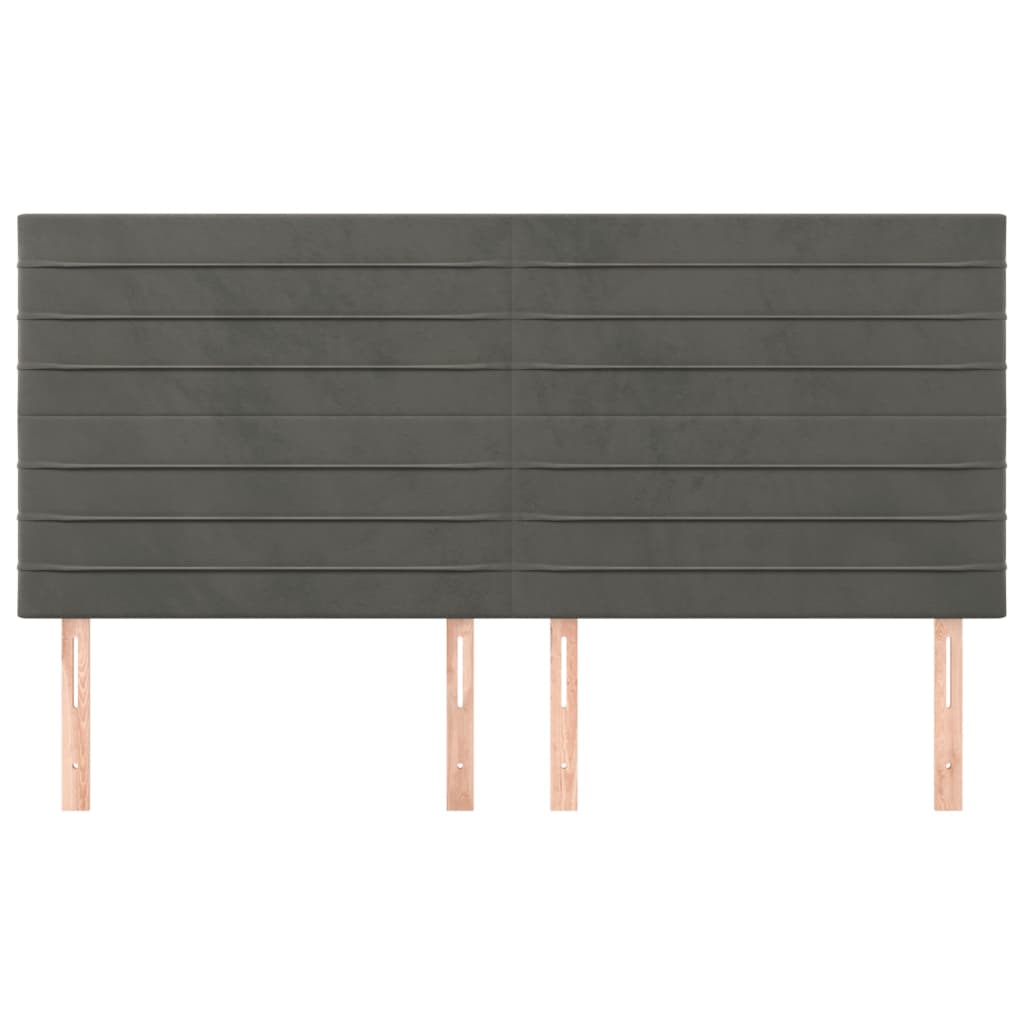 Têtes de lit 4 pcs Gris foncé 90x5x78/88 cm Velours - XIOS