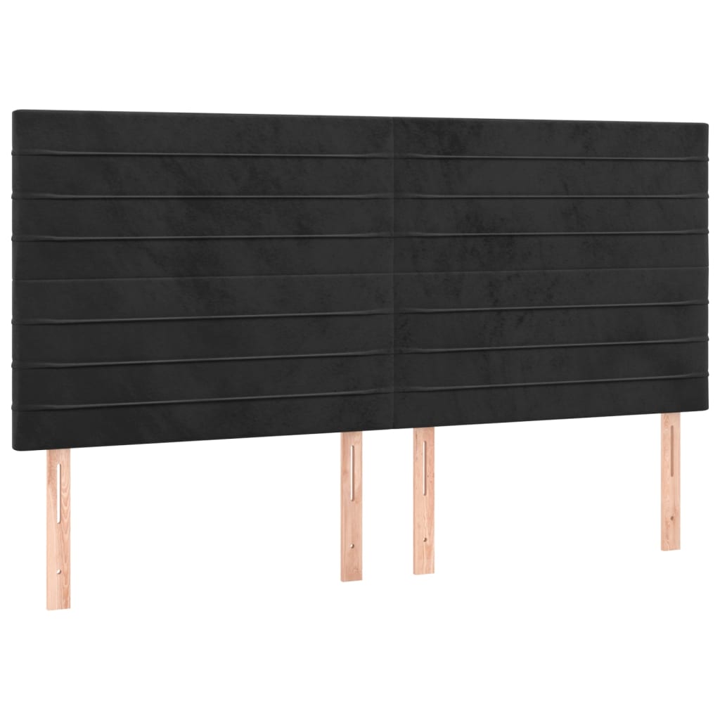 Têtes de lit 4 pcs Noir 100x5x78/88 cm Velours - XIOS
