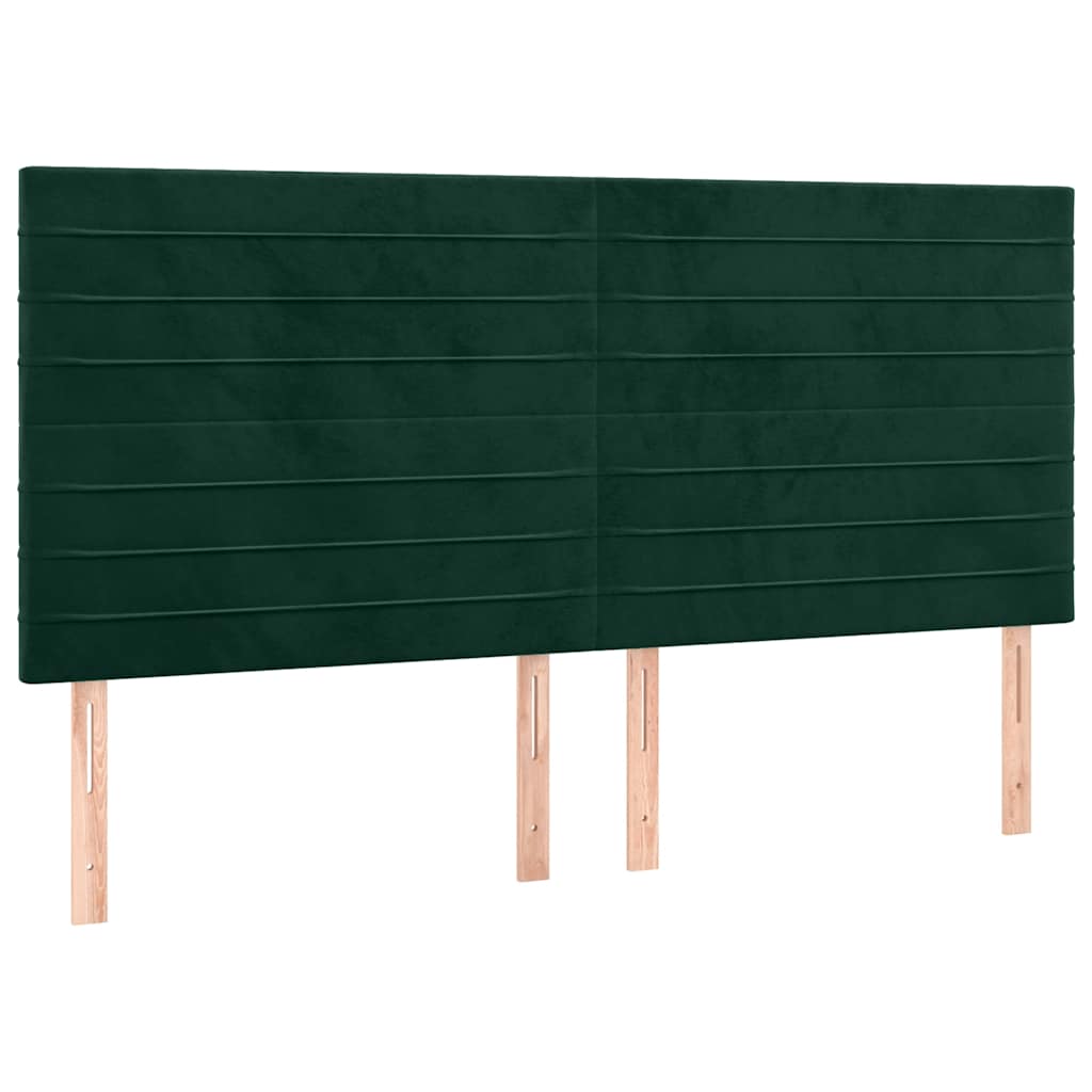 Tête de lit Vert foncé 200x5x118/128 cm Velours - XIOS