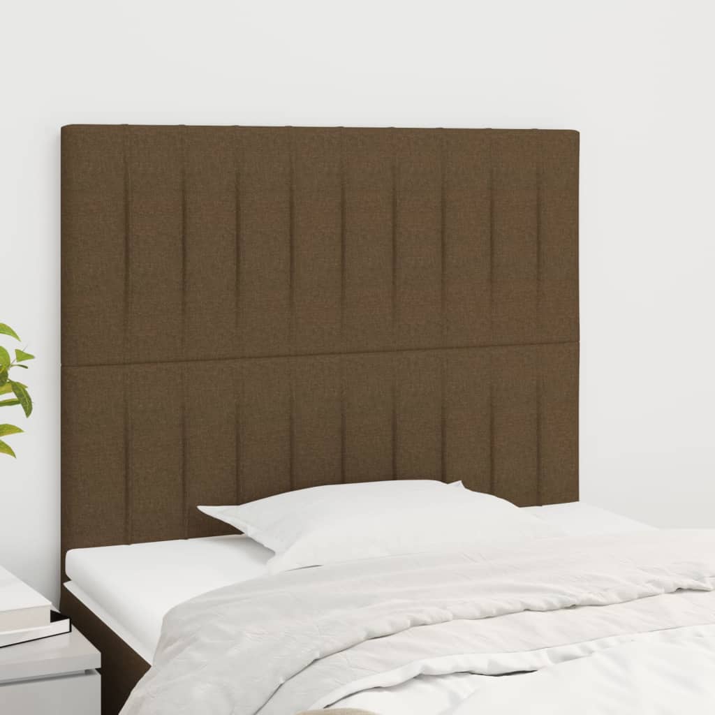 Têtes de lit 2 pcs Marron Foncé 90x5x78/88 cm Tissu - XIOS