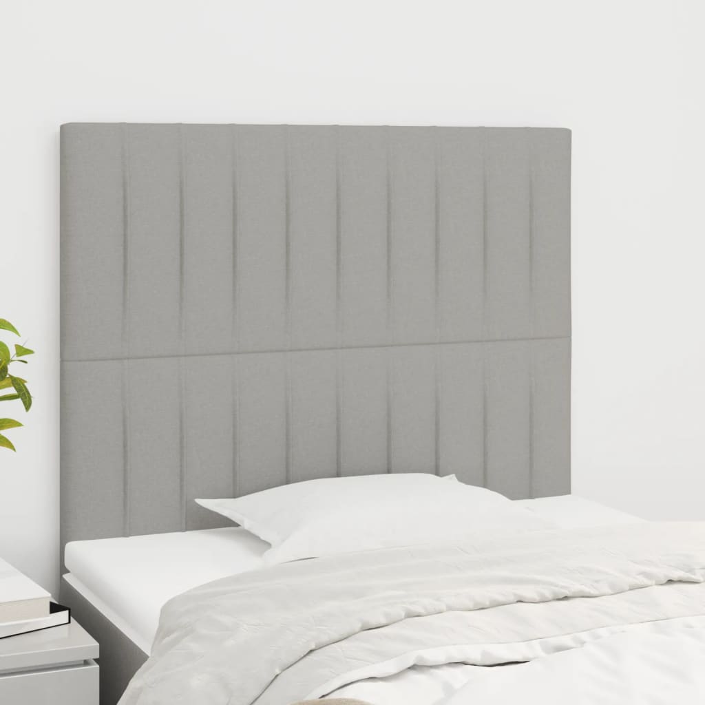 Têtes de lit 2 pcs Gris clair 100x5x78/88 cm Tissu - XIOS