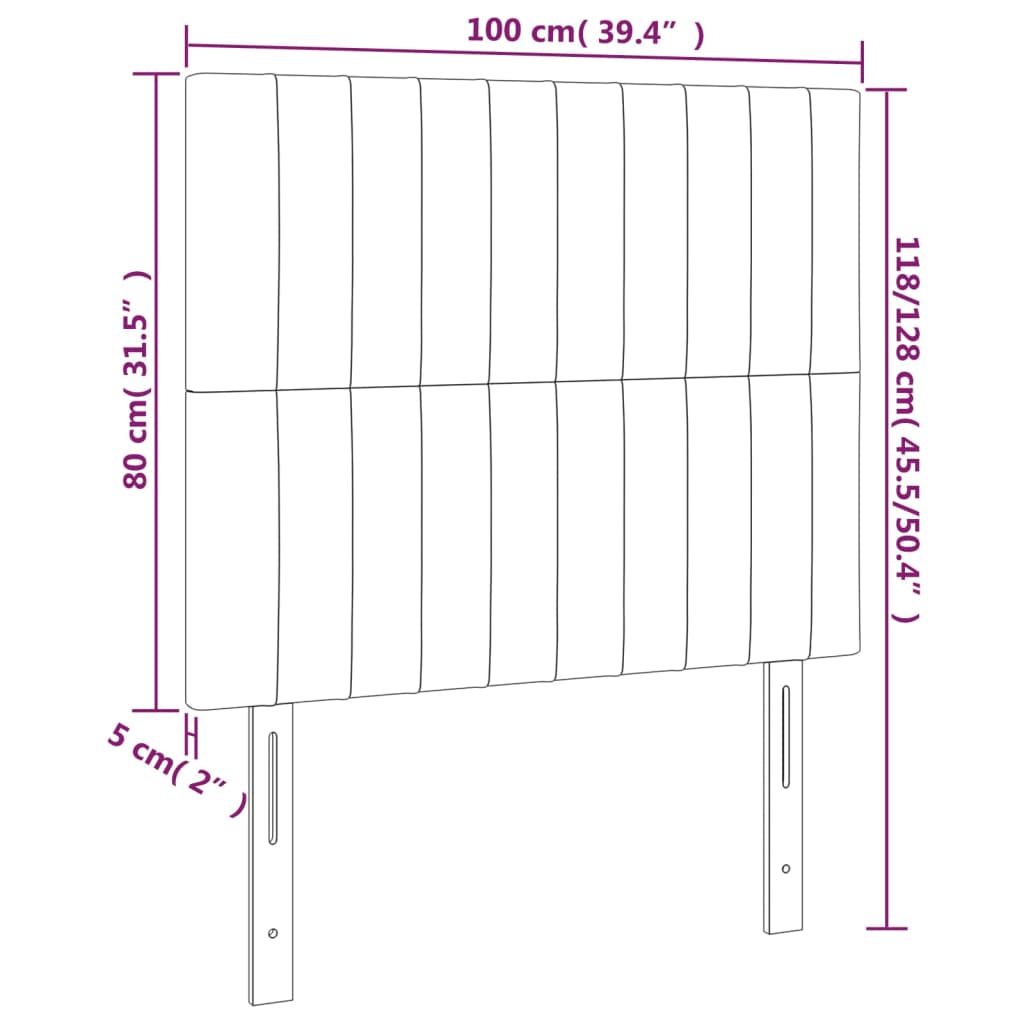 Têtes de lit 2 pcs Marron Foncé 100x5x78/88 cm Tissu - XIOS