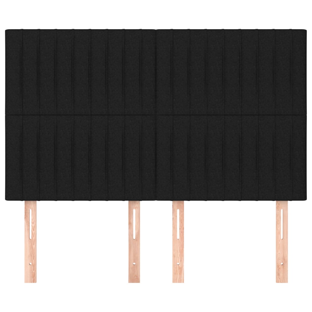 Têtes de lit 4 pcs Noir 72x5x78/88 cm Tissu - XIOS