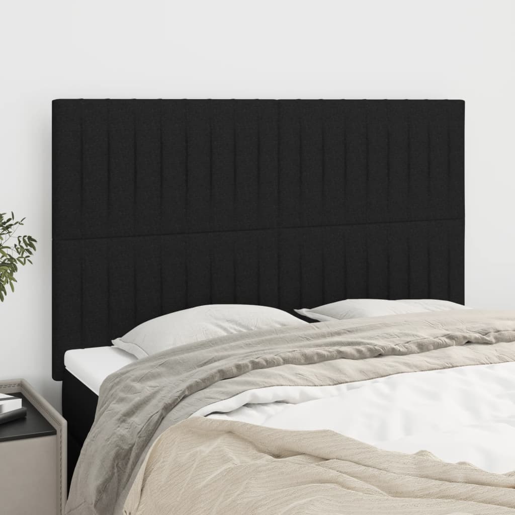 Têtes de lit 4 pcs Noir 72x5x78/88 cm Tissu - XIOS