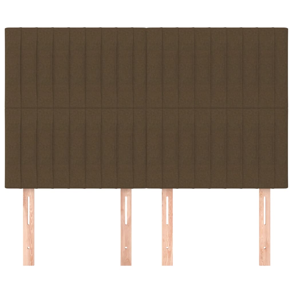 Têtes de lit 4 pcs Marron foncé 72x5x78/88 cm Tissu - XIOS