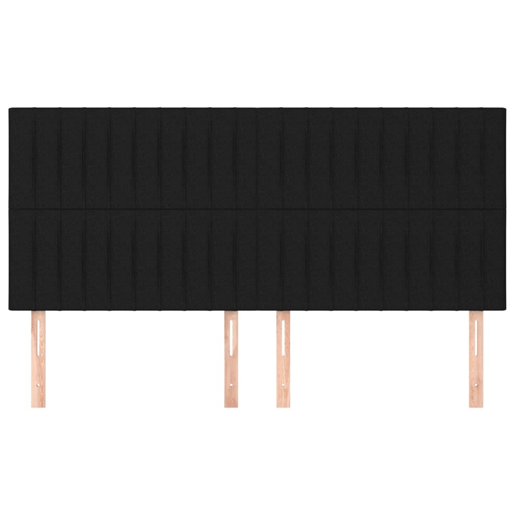 Têtes de lit 4 pcs Noir 90x5x78/88 cm Tissu - XIOS