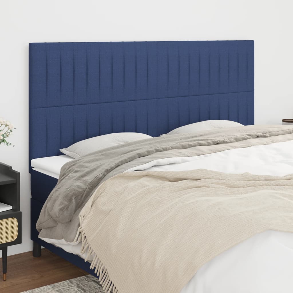 Têtes de lit 4 pcs Bleu 90x5x78/88 cm Tissu - XIOS