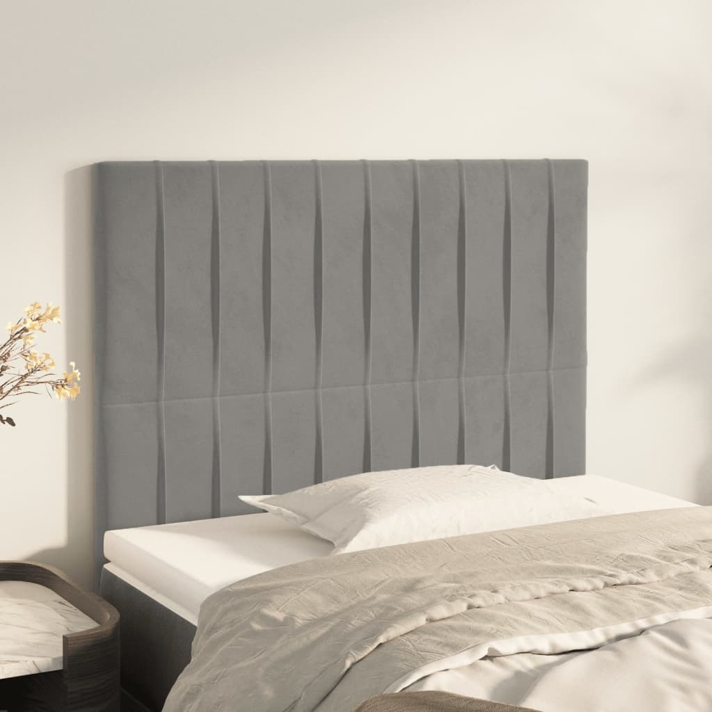 Têtes de lit 2 pcs Gris clair 80x5x78/88 cm Velours - XIOS