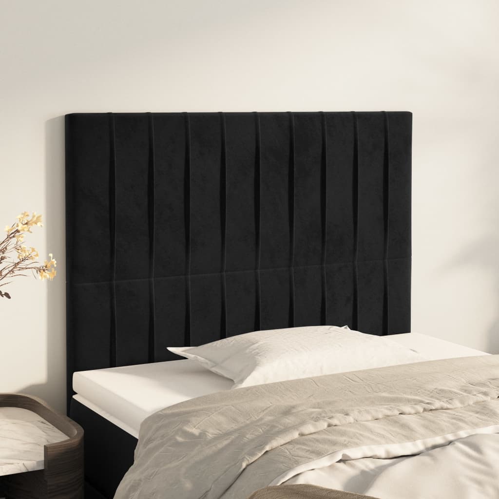 Tête de lit Noir 90x5x118/128 cm Velours - XIOS