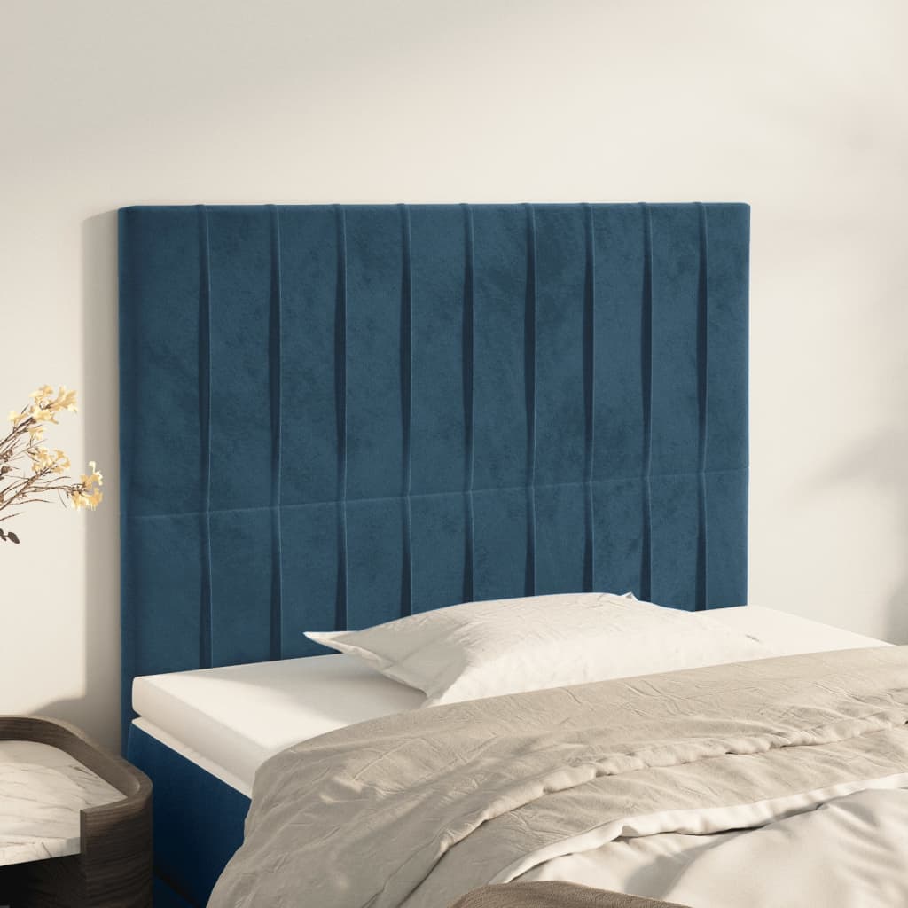 Têtes de lit 2 pcs Bleu foncé 90x5x78/88 cm Velours - XIOS