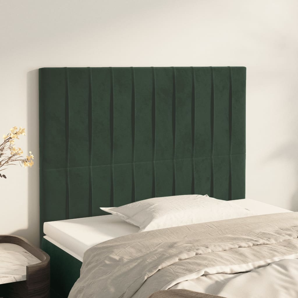 Têtes de lit 2 pcs Vert foncé 100x5x78/88 cm Velours - XIOS