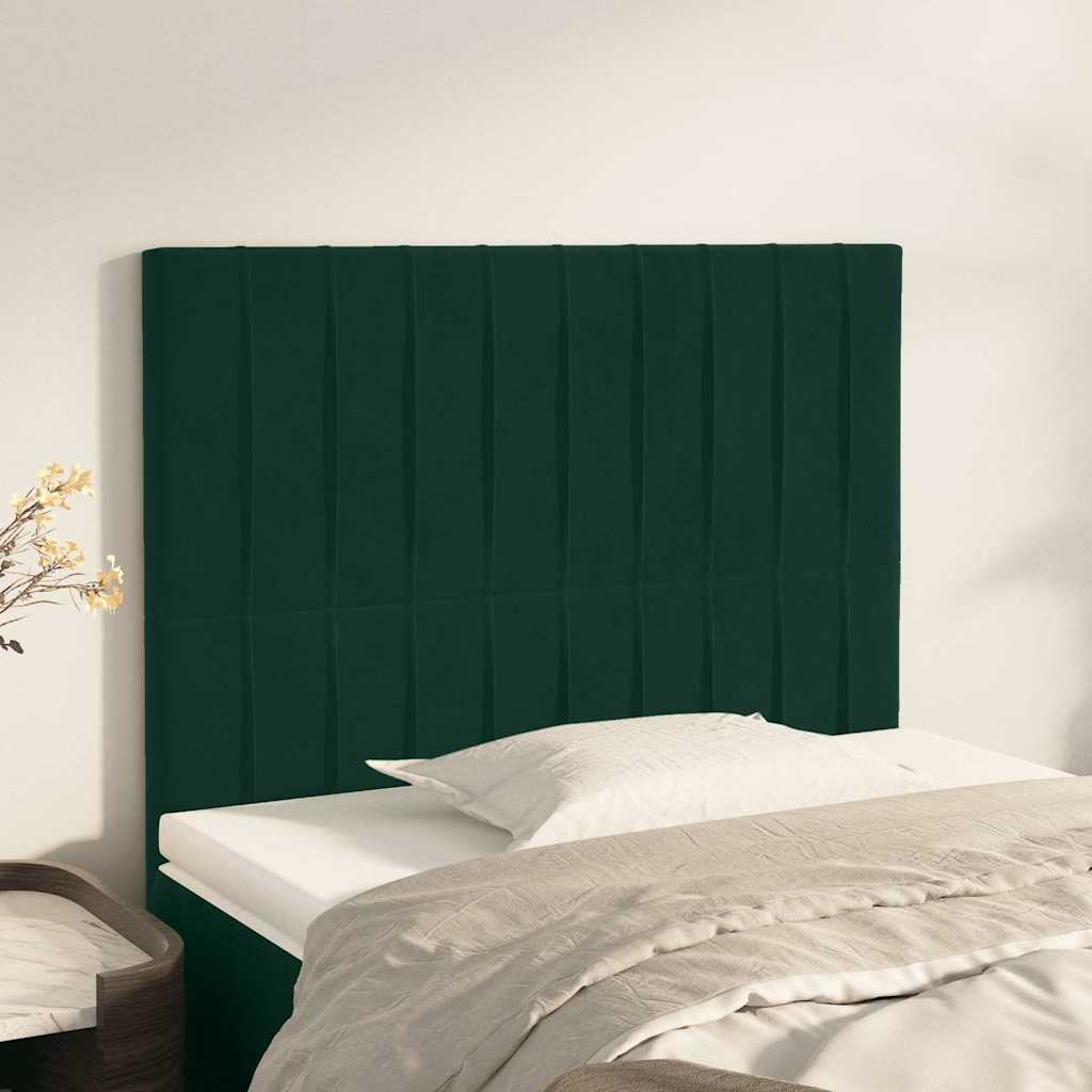 Tête de lit Vert foncé 100x5x118/128 cm Velours - XIOS