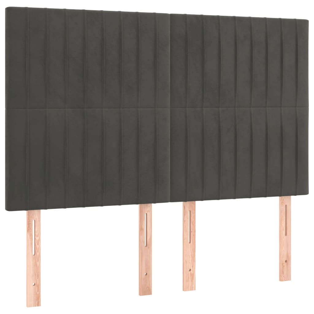 Tête de lit Gris foncé 144 x 5 x 118/128 cm Velours - XIOS