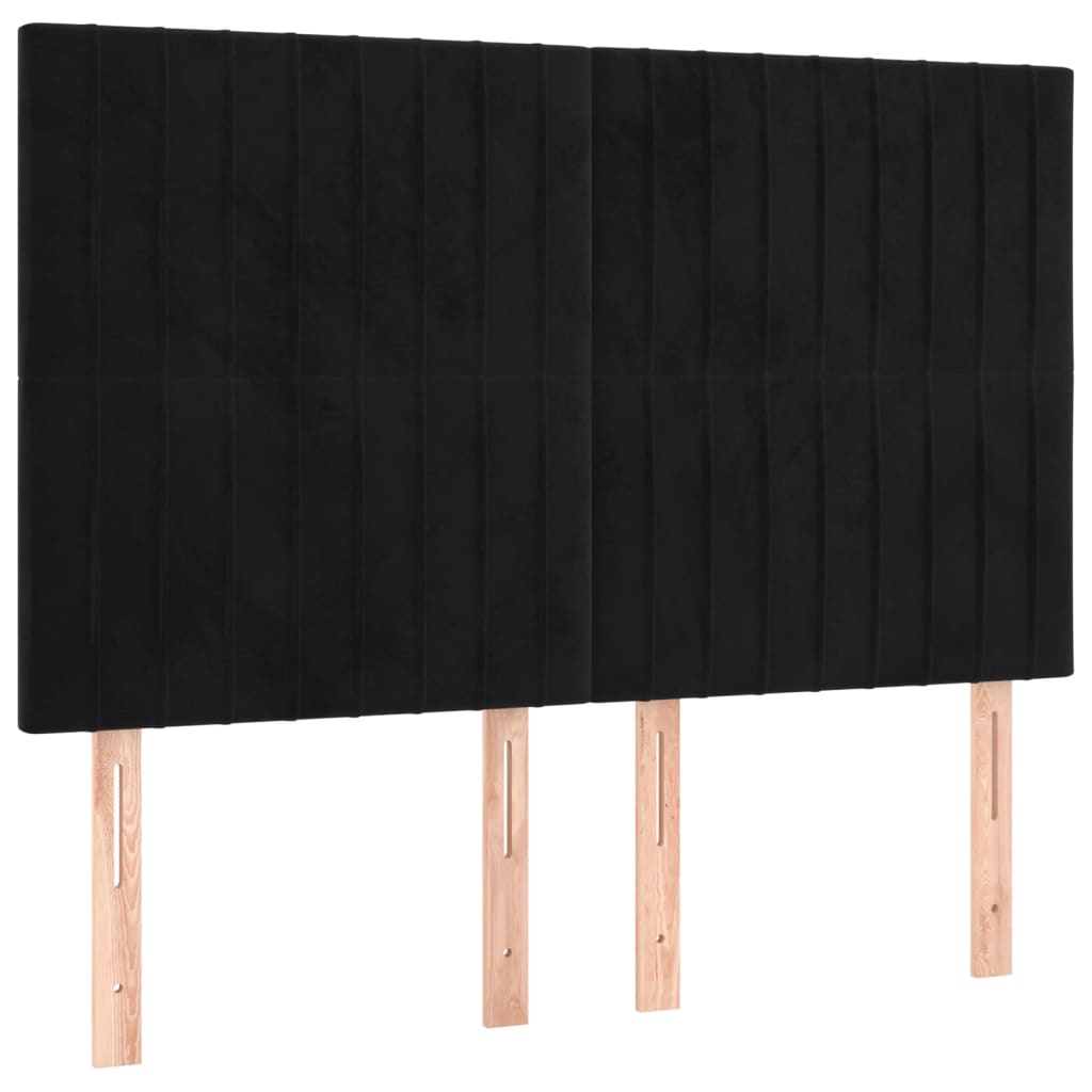 Têtes de lit 4 pcs Noir 72x5x78/88 cm Velours - XIOS