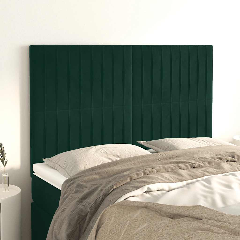 Tête de lit Vert foncé 144 x 5 x 118/128 cm Velours - XIOS