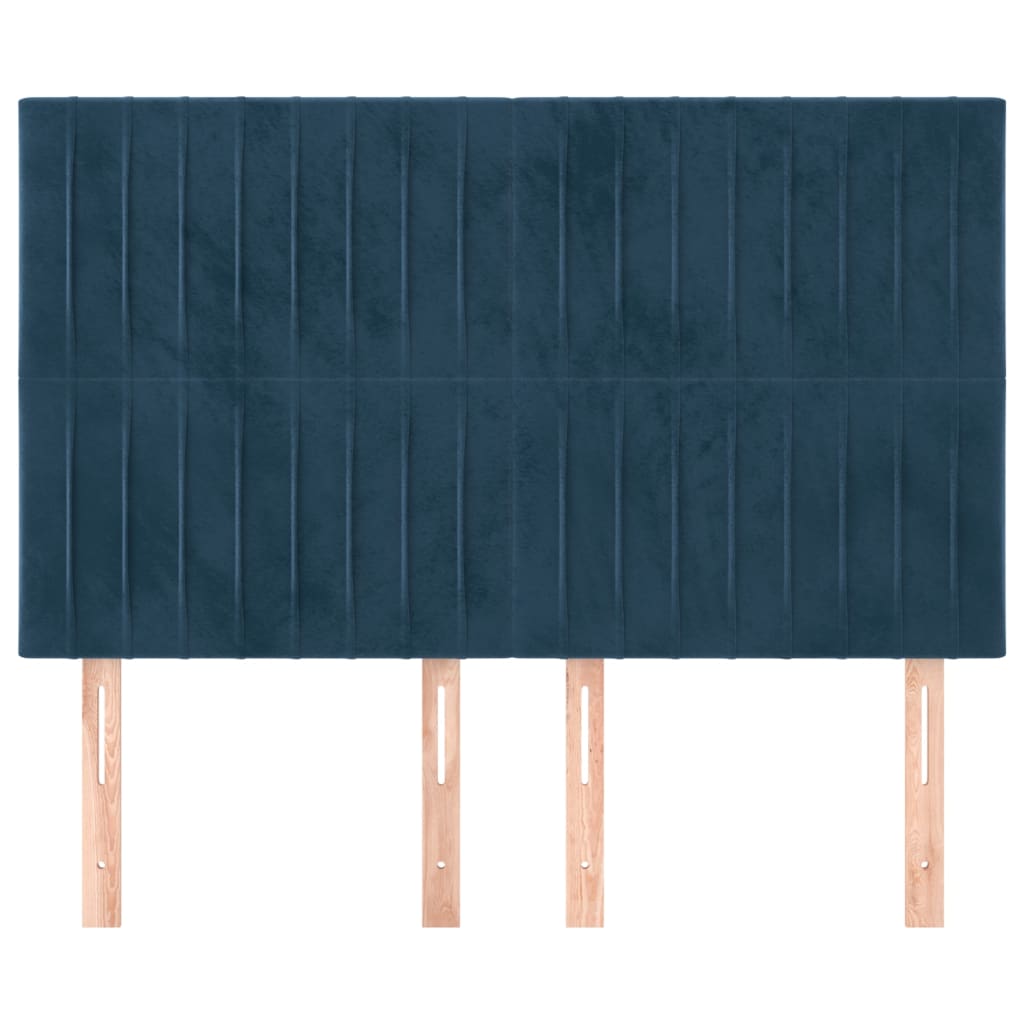 Têtes de lit 4 pcs Bleu foncé 72x5x78/88 cm Velours - XIOS