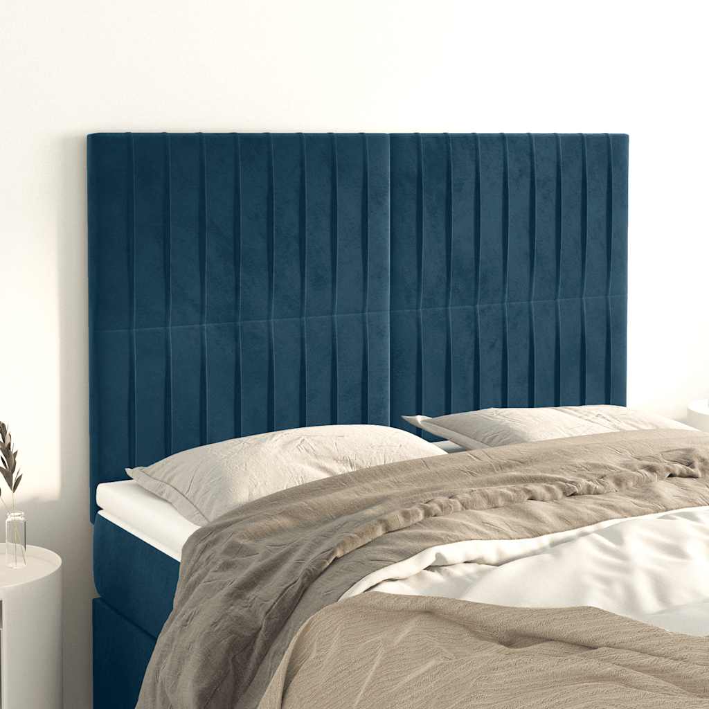 Tête de lit Bleu foncé 144 x 5 x 118/128 cm Velours - XIOS