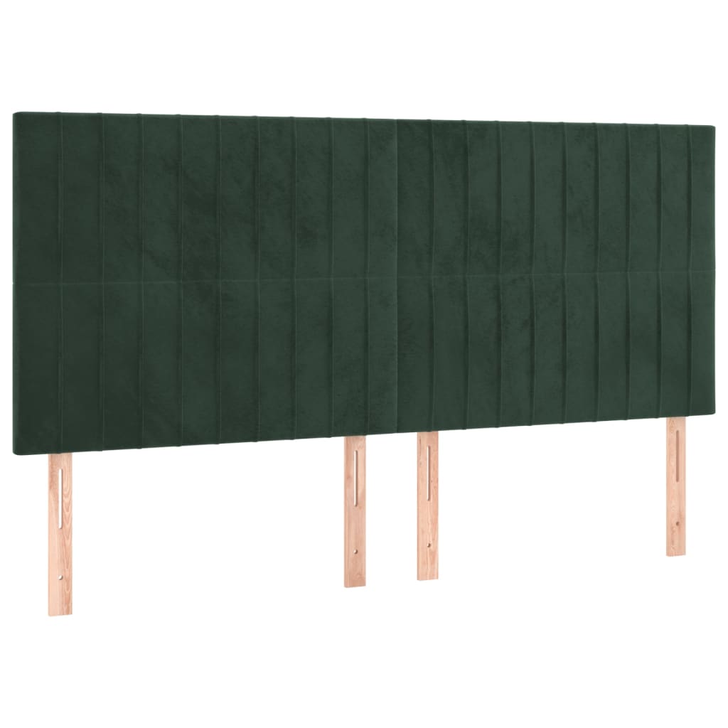 Têtes de lit 4 pcs Vert foncé 80x5x78/88 cm Velours - XIOS