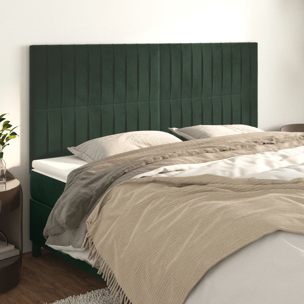 Têtes de lit 4 pcs Vert foncé 80x5x78/88 cm Velours - XIOS