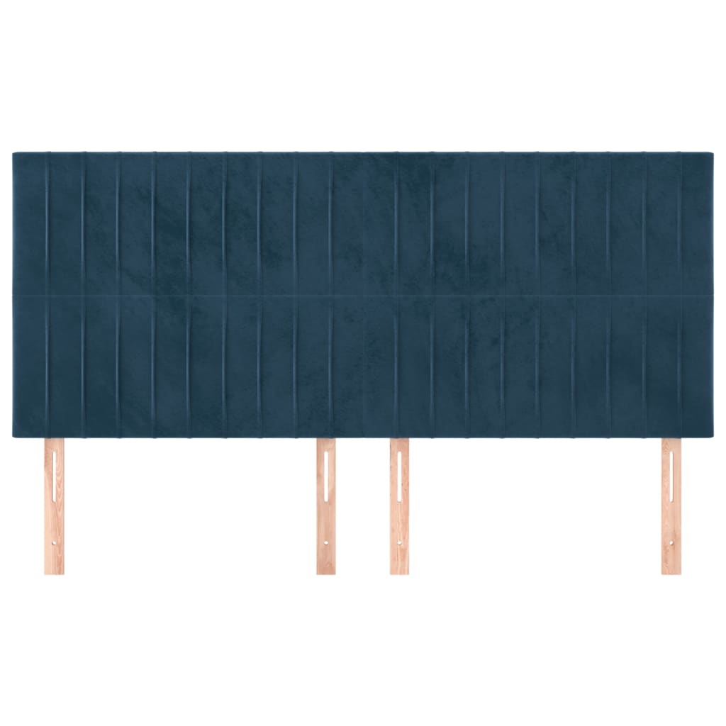Têtes de lit 4 pcs Bleu foncé 80x5x78/88 cm Velours - XIOS