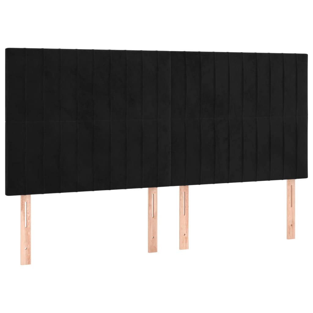 Têtes de lit 4 pcs Noir 90x5x78/88 cm Velours - XIOS