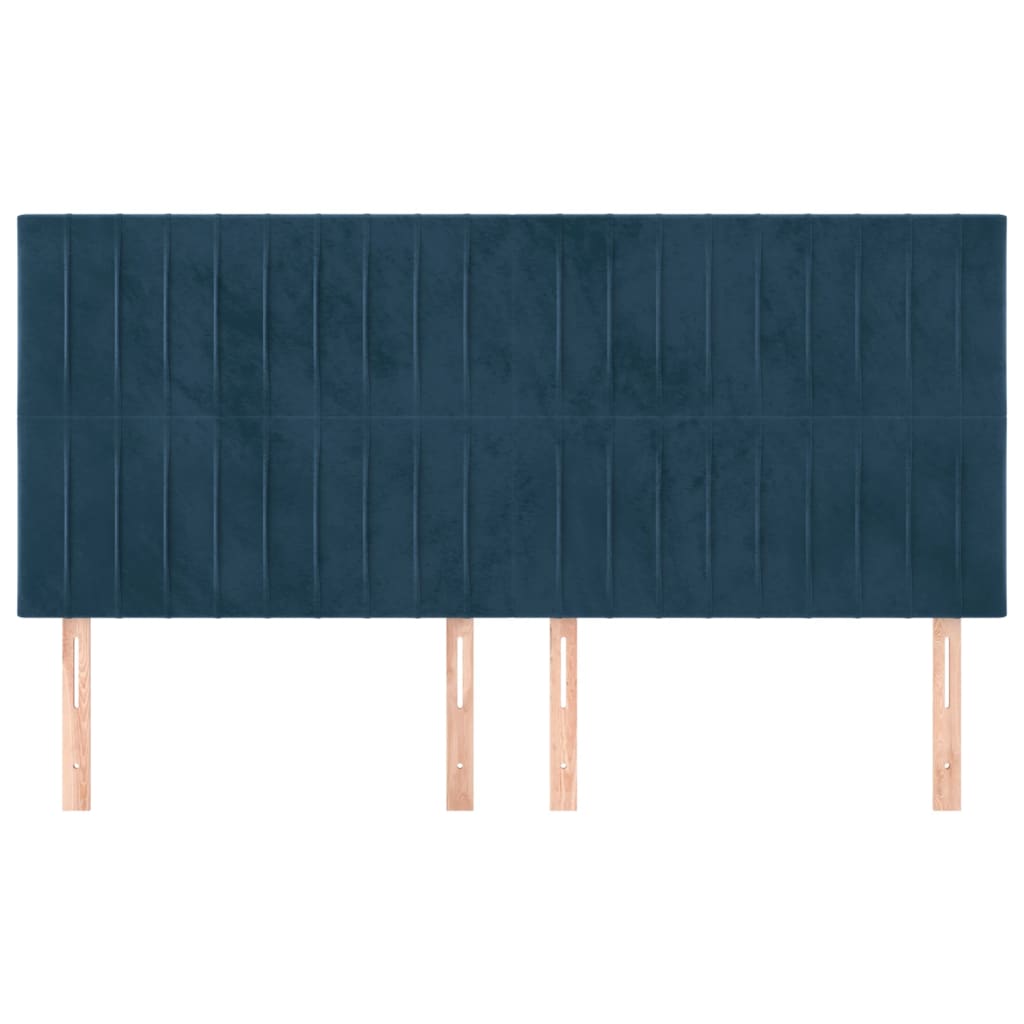 Têtes de lit 4 pcs Bleu foncé 90x5x78/88 cm Velours - XIOS