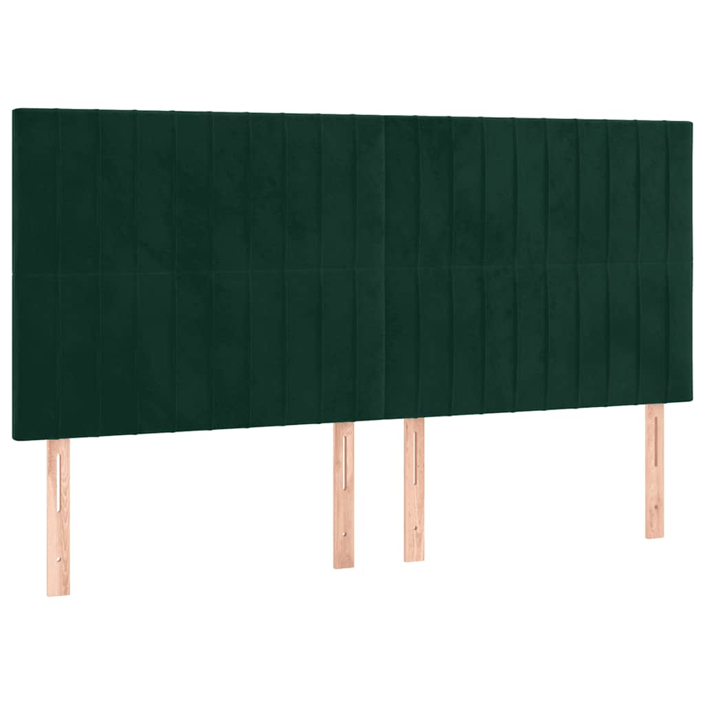 Tête de lit Vert foncé 200x5x118/128 cm Velours - XIOS
