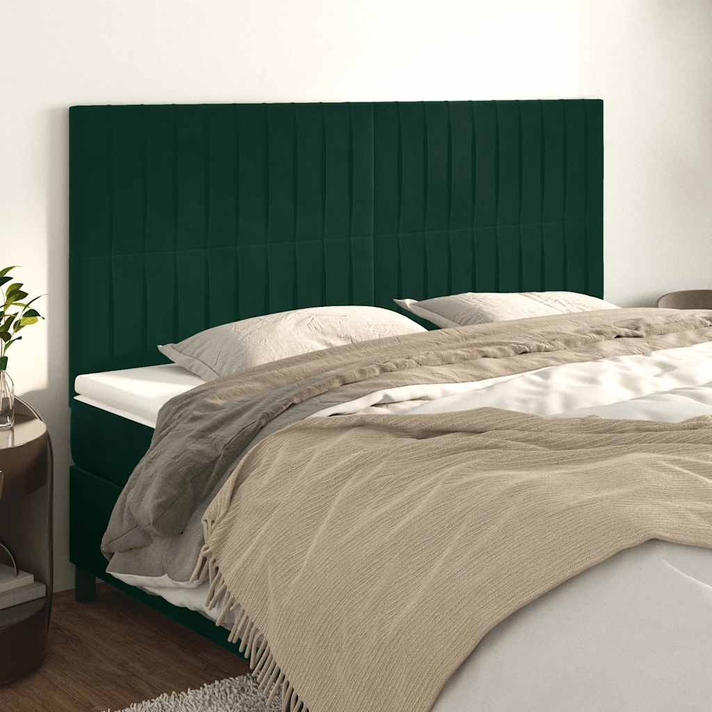 Tête de lit Vert foncé 200x5x118/128 cm Velours - XIOS