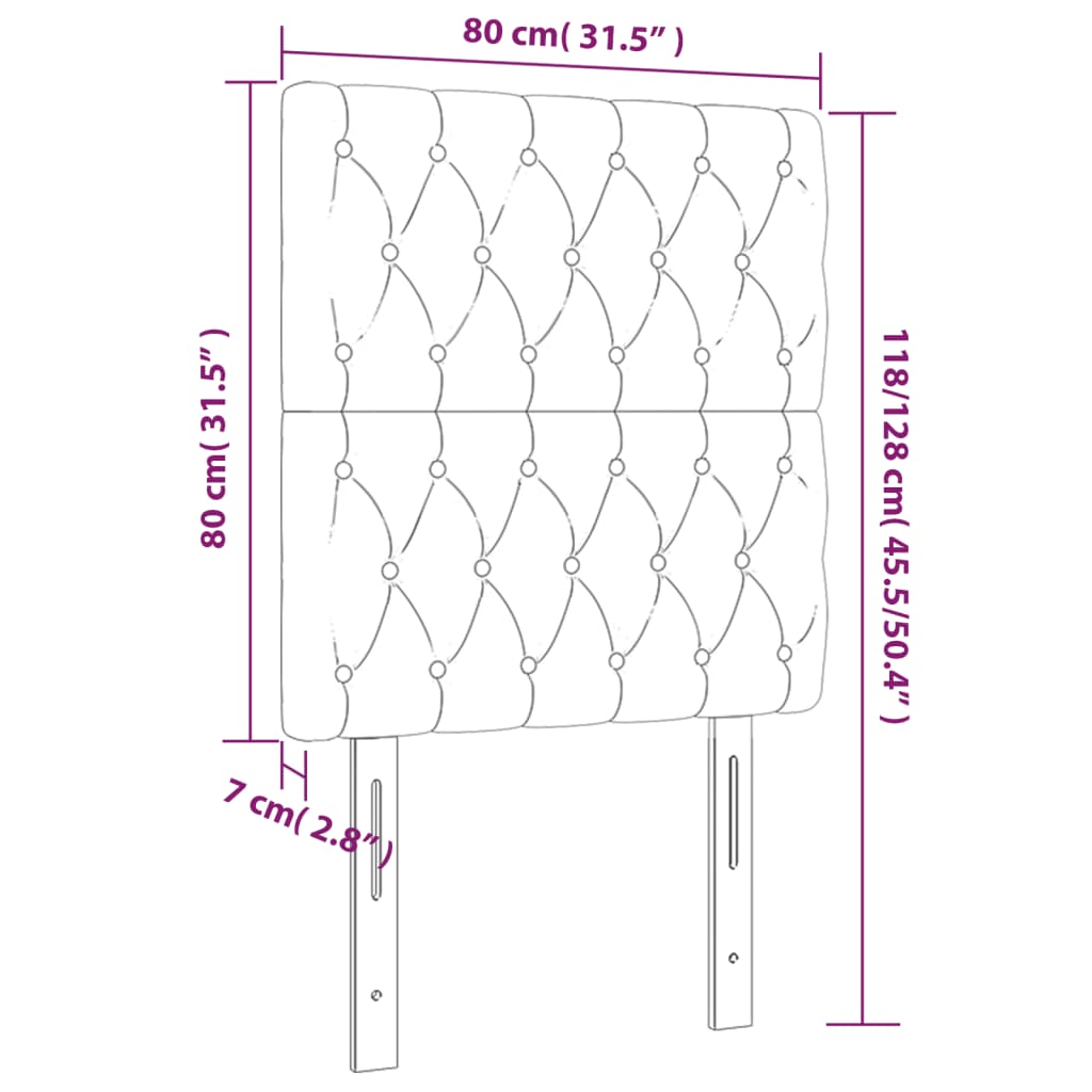 Tête de lit Gris clair 80x7x118/128 cm Tissu - XIOS