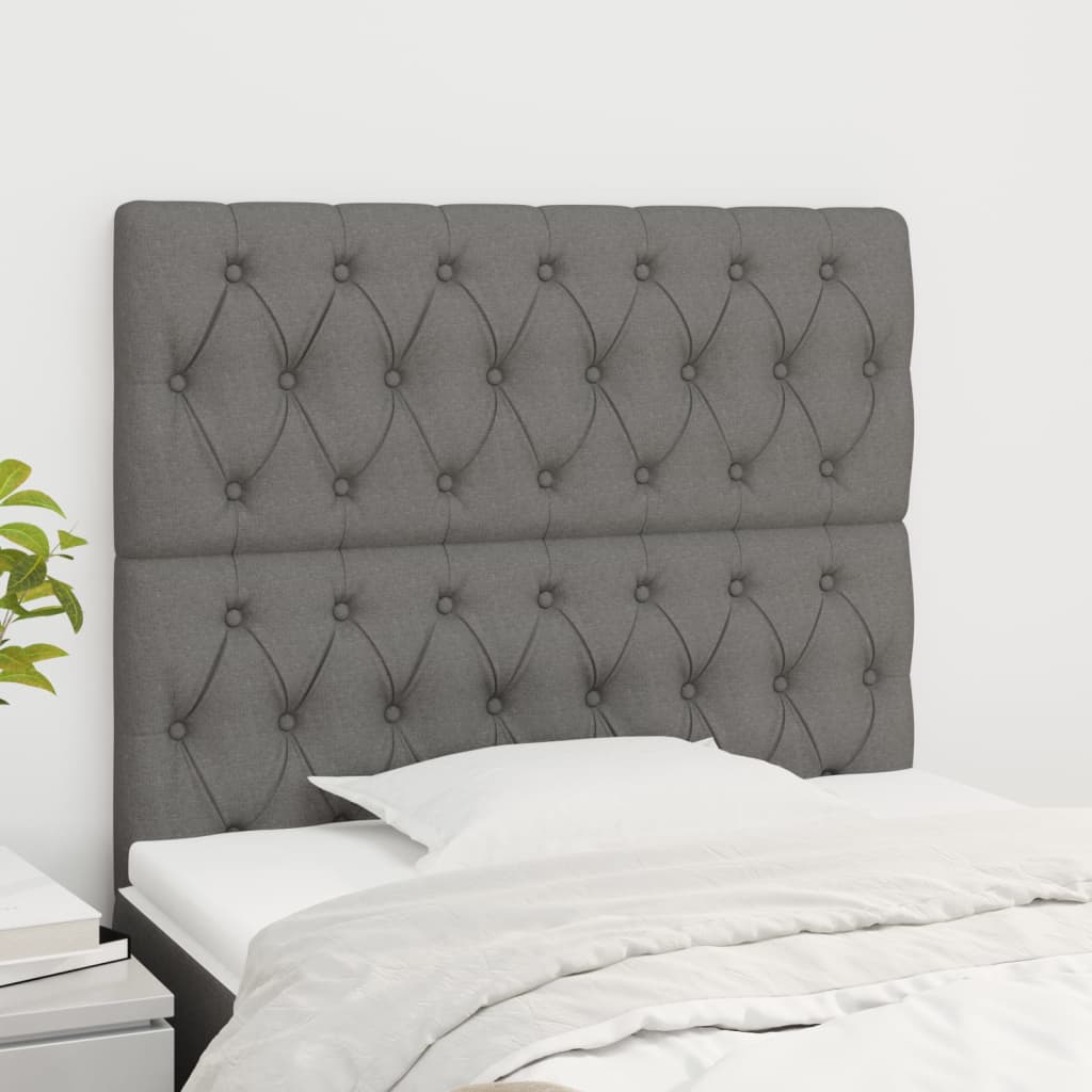 Têtes de lit 2 pcs Gris foncé 100x7x78/88 cm Tissu - XIOS