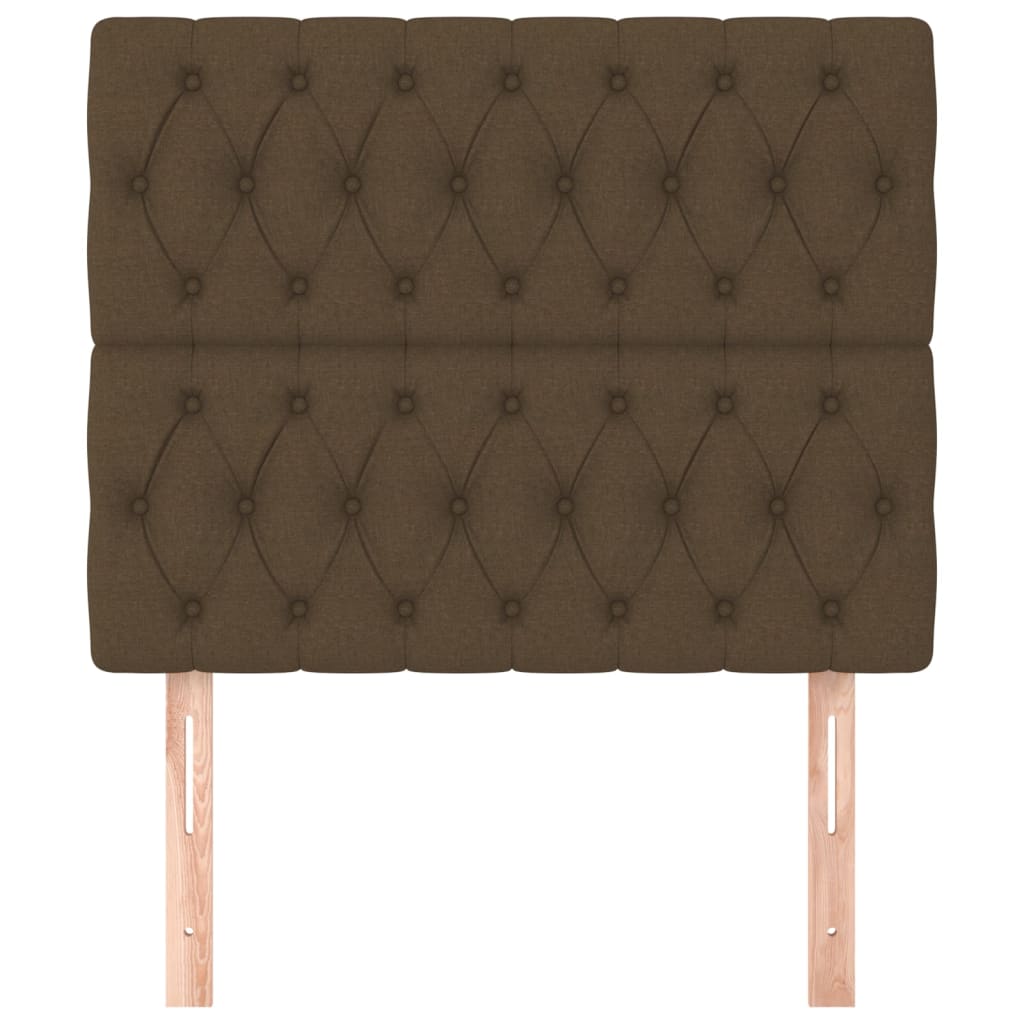 Tête de lit marron foncé 100 x 7 x 118/128 cm en tissu - XIOS